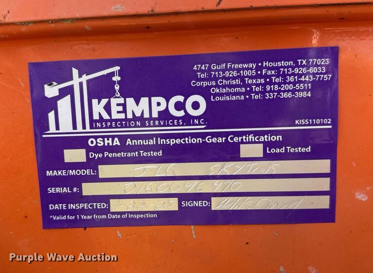 image for item DS3842 2012 Skytrak 10042 telehandler