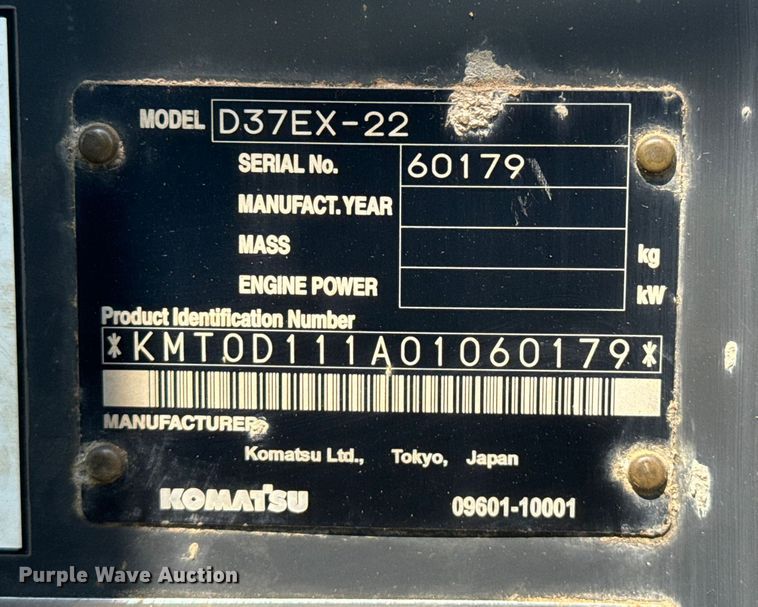 image for item DS3850 2008 Komatsu D37EX-22 dozer