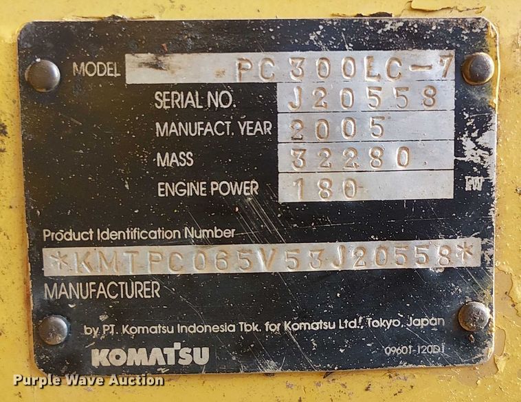 image for item DS3855 2005 Komatsu PC300LC excavator