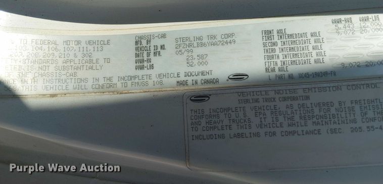 image for item DS3858 2000 Sterling Truck L7501 flatbed truck