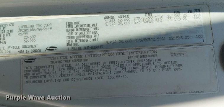 image for item DS3858 2000 Sterling Truck L7501 flatbed truck