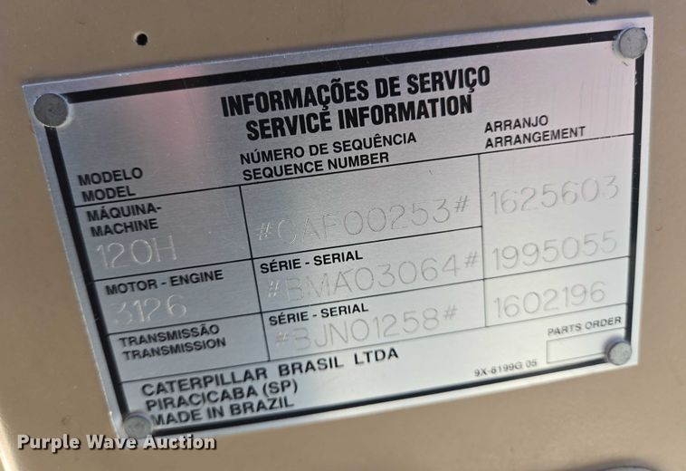 image for item DT4957 2003 Caterpillar 120H motor grader