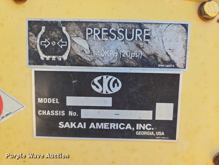 image for item DT4961 2009 Sakai SV505 single drum vibratory roller