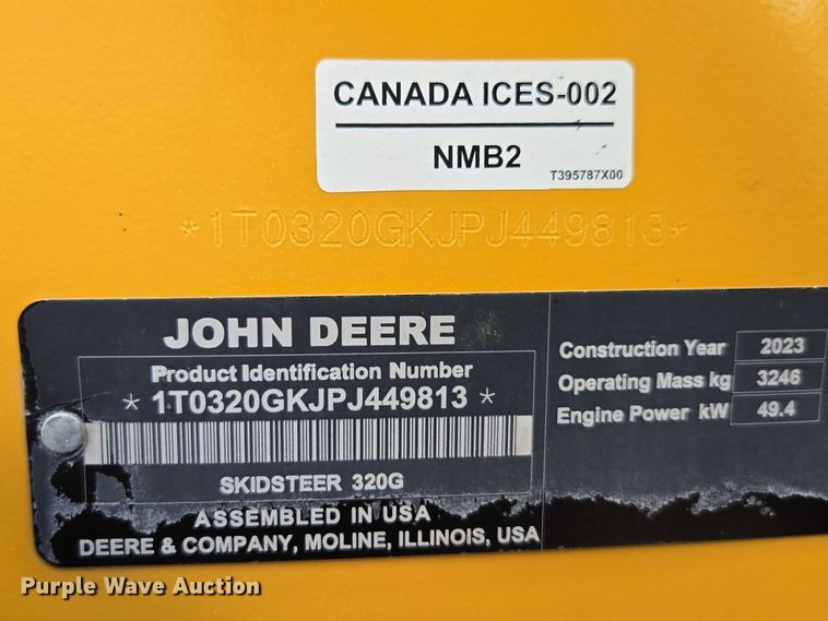 image for item DU7923 2023 John Deere 320G skid steer loader