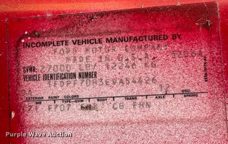 image for item DU9399 1984 Ford F700 dump truck