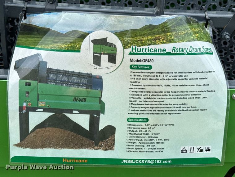image for item DU9402 2024 Hurricane GF480 trommel screen