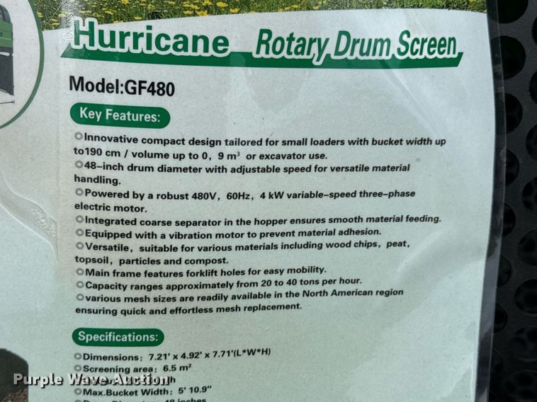 image for item DU9403 2024 Hurricane GF480 trommel screen