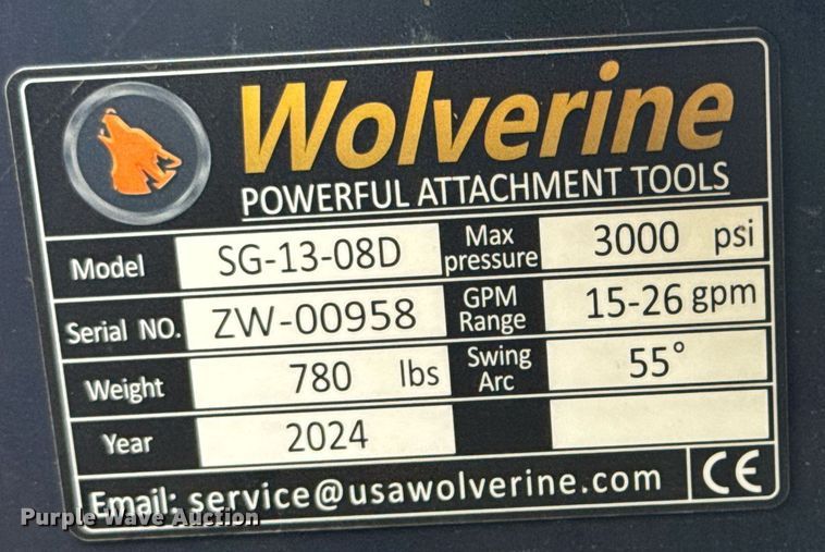 image for item DU9412 2024 Wolverine SG-13-08D skid steer rock saw