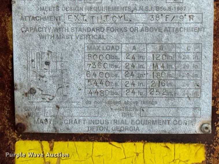 image for item DU9440 1997 Mastercraft S8PFW7 forklift