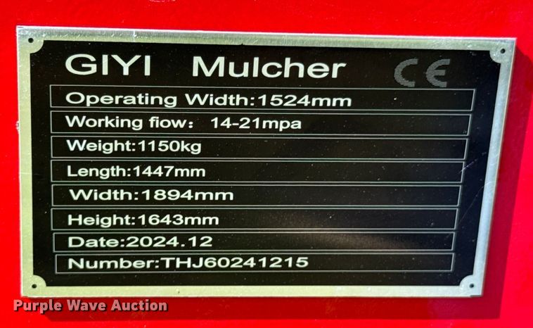 image for item DU9444 2024 GIYI skid steer mulcher