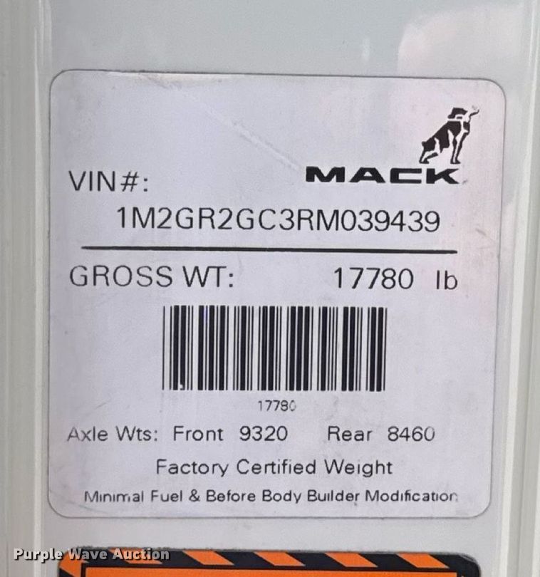 image for item DW3390 2024 Mack Granite GR64F dump truck