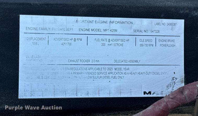 image for item DW3392 2024 Mack Granite GR64F dump truck