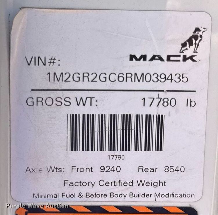 image for item DW3393 2024 Mack Granite GR64F dump truck