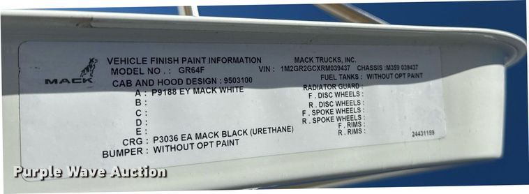 image for item DW3395 2024 Mack Granite GR64F dump truck