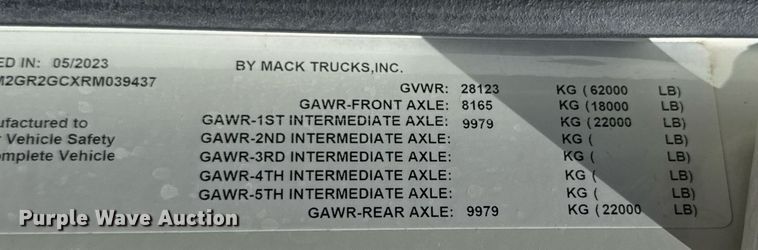 image for item DW3395 2024 Mack Granite GR64F dump truck