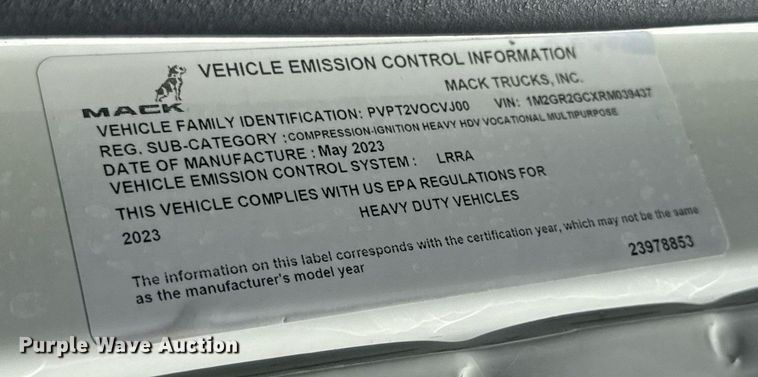 image for item DW3395 2024 Mack Granite GR64F dump truck