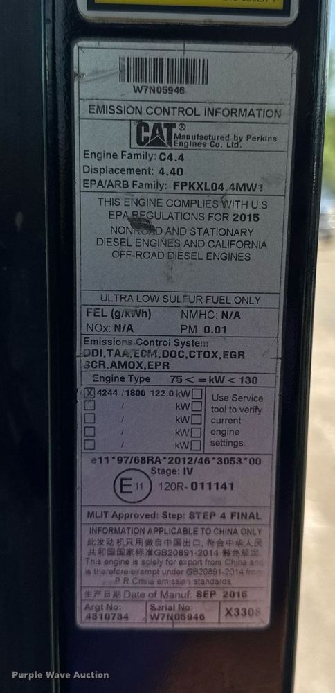 image for item DW3411 2016 Caterpillar 325F LCR excavator