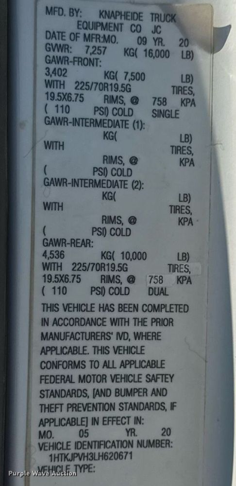 image for item DW3412 2020 Chevrolet Silverado 4500HD truck cab and chassis