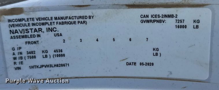 image for item DW3412 2020 Chevrolet Silverado 4500HD truck cab and chassis