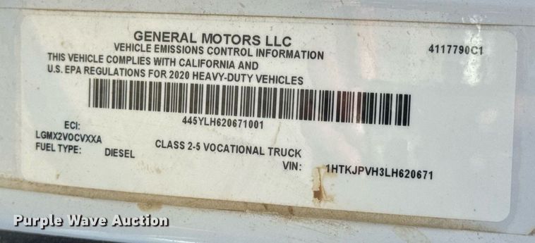 image for item DW3412 2020 Chevrolet Silverado 4500HD truck cab and chassis