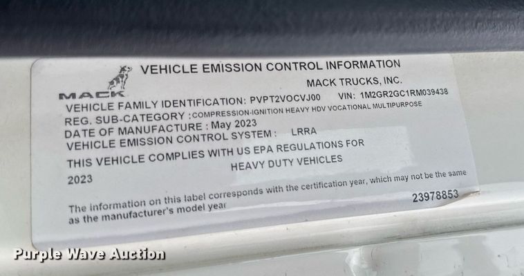 image for item DW3422 2024 Mack Granite GR64F dump truck