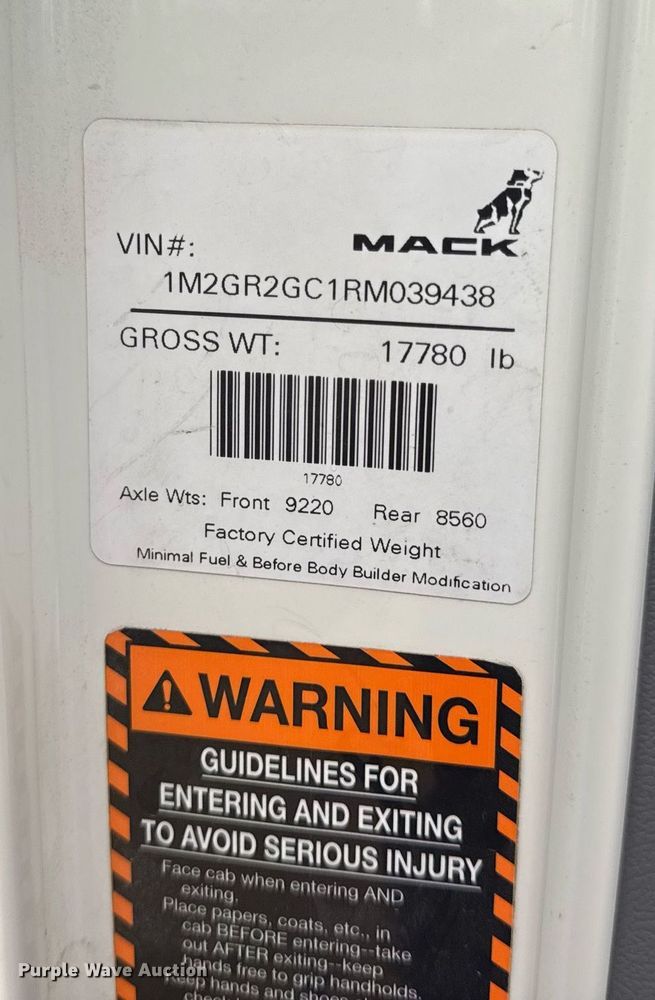 image for item DW3422 2024 Mack Granite GR64F dump truck