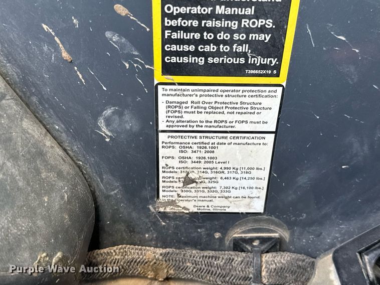 image for item DW5172 2021 John Deere 331G tracked skid steer loader