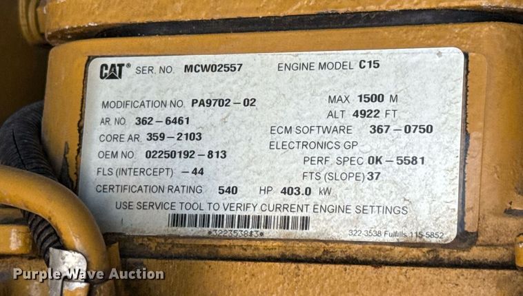 image for item DW5178 Sullair 1600H air compressor