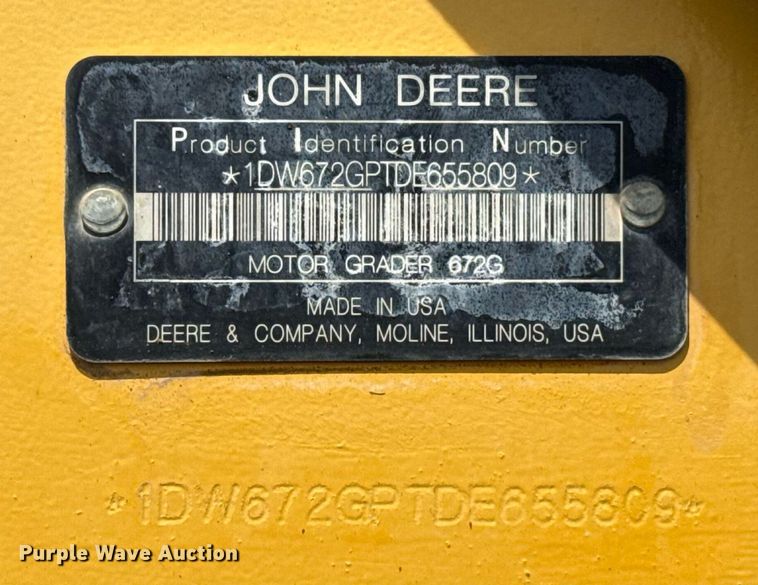 image for item DW5179 2013 John Deere 672GP motor grader