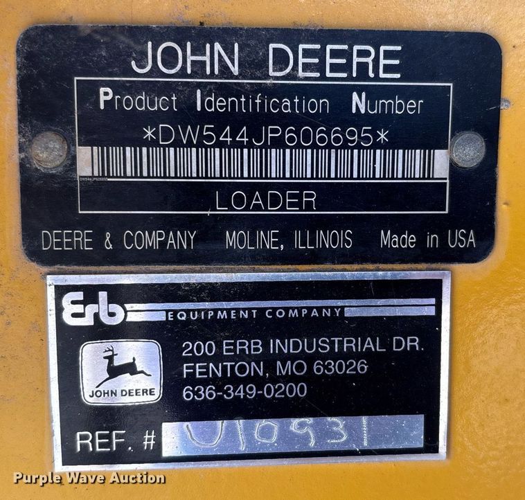 image for item DW7199 2006 John Deere 544J high lift wheel loader