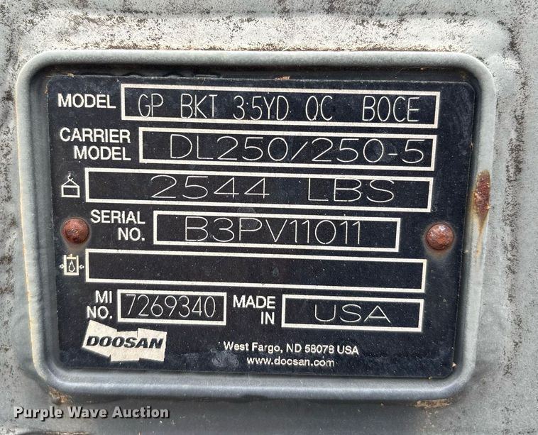 image for item DW7200 Doosan DL250TC-5 wheel loader