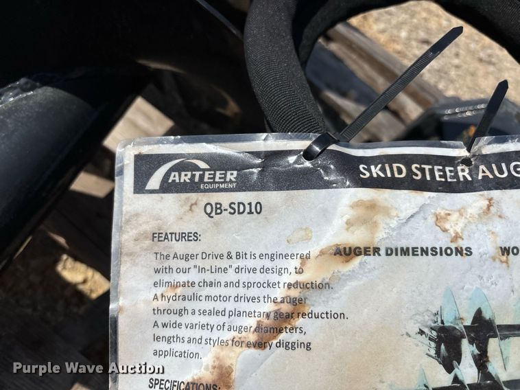 image for item DW7230 Arteer QB-SD10 skid steer auger