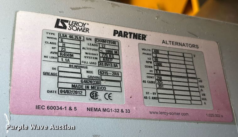 image for item DX5690 2012 Doosan generator