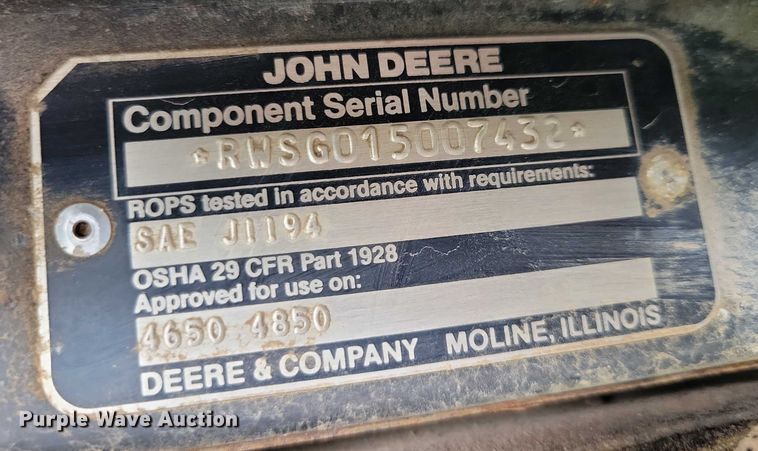 image for item DX7202 1984 John Deere 4650 MFWD tractor