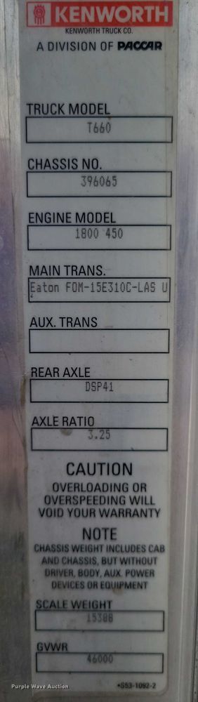 image for item DX7203 2014 Kenworth T660 semi truck