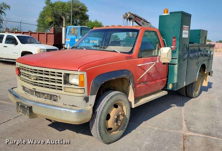 image for item DX7233 1993 Chevrolet C3500 utility bed pickup truck