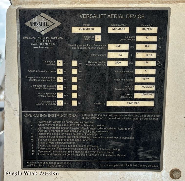 image for item DX8010 2017 Ford F550 bucket truck