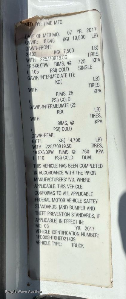 image for item DX8010 2017 Ford F550 bucket truck