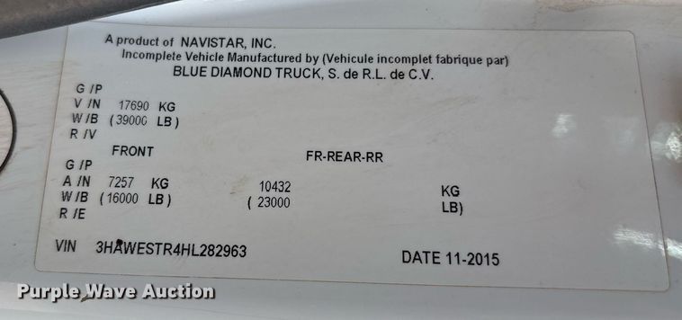 image for item DX8011 2017 Freightliner 7400 SFA digger derrick truck