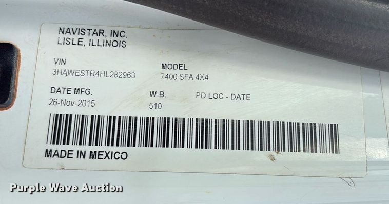 image for item DX8011 2017 Freightliner 7400 SFA digger derrick truck