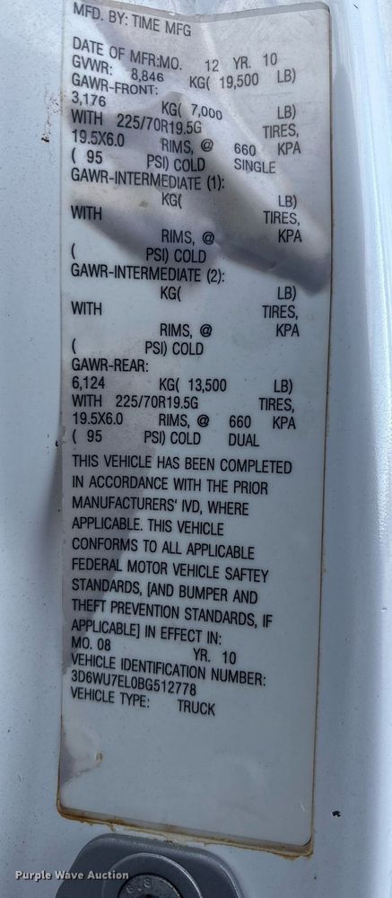 image for item DX8049 2011 Dodge Ram 5500 bucket truck