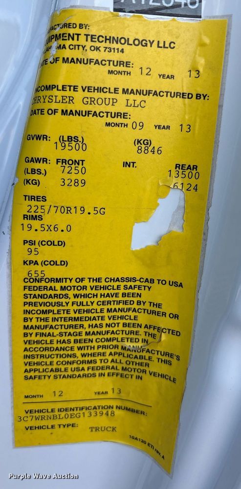 image for item DX8050 2014 Dodge Ram 5500 bucket truck