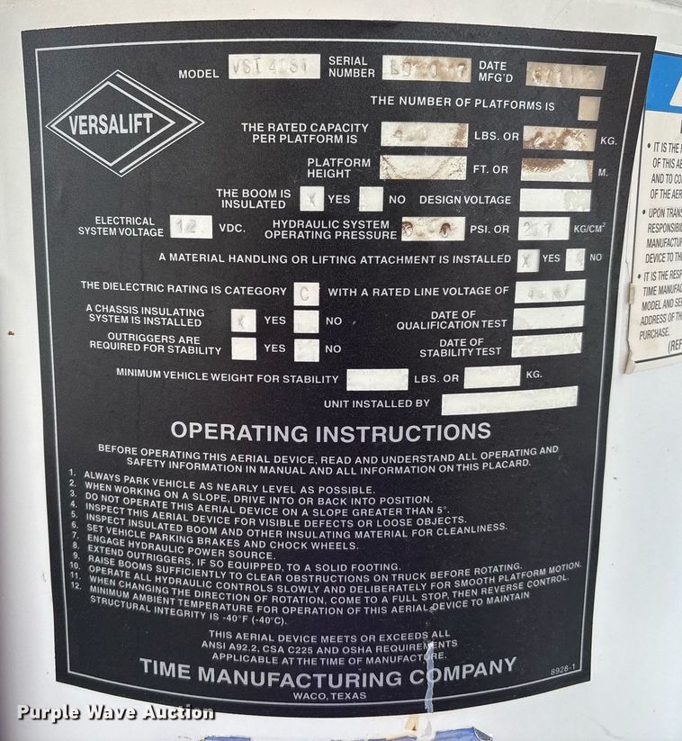 image for item DX8051 2012 Dodge Ram 5500 bucket truck