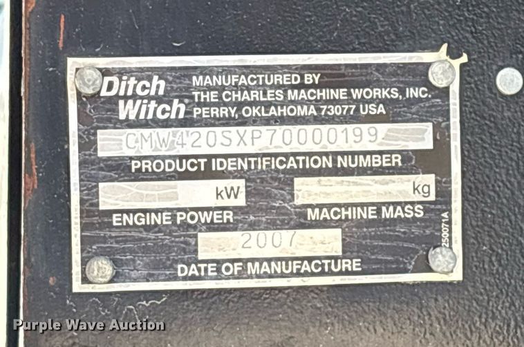 image for item DX8062 2007 Ditch Witch 420SX trencher