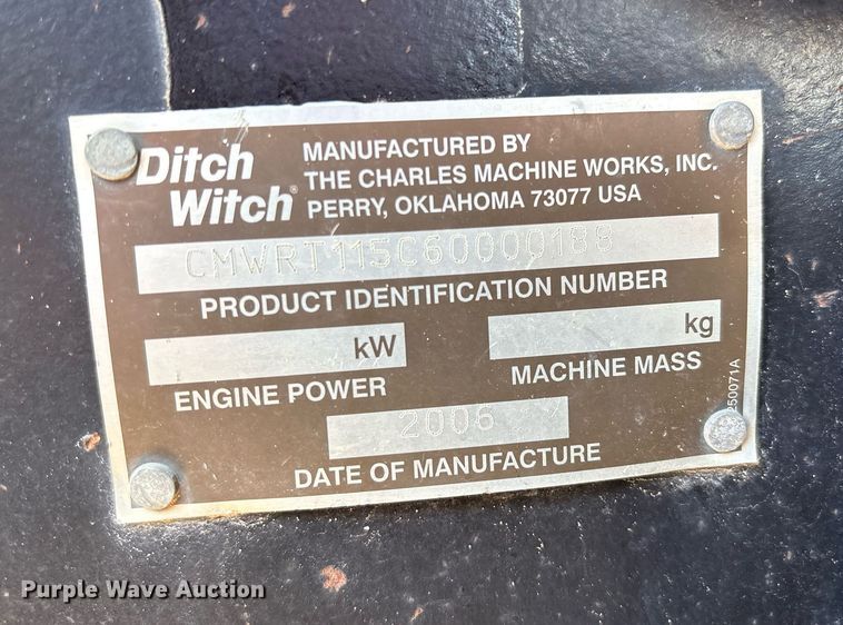 image for item DX8066 2006 Ditch Witch RT115 rock saw