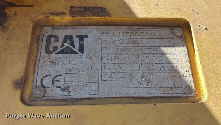 image for item DY0791 2013 Caterpillar 336ELH excavator