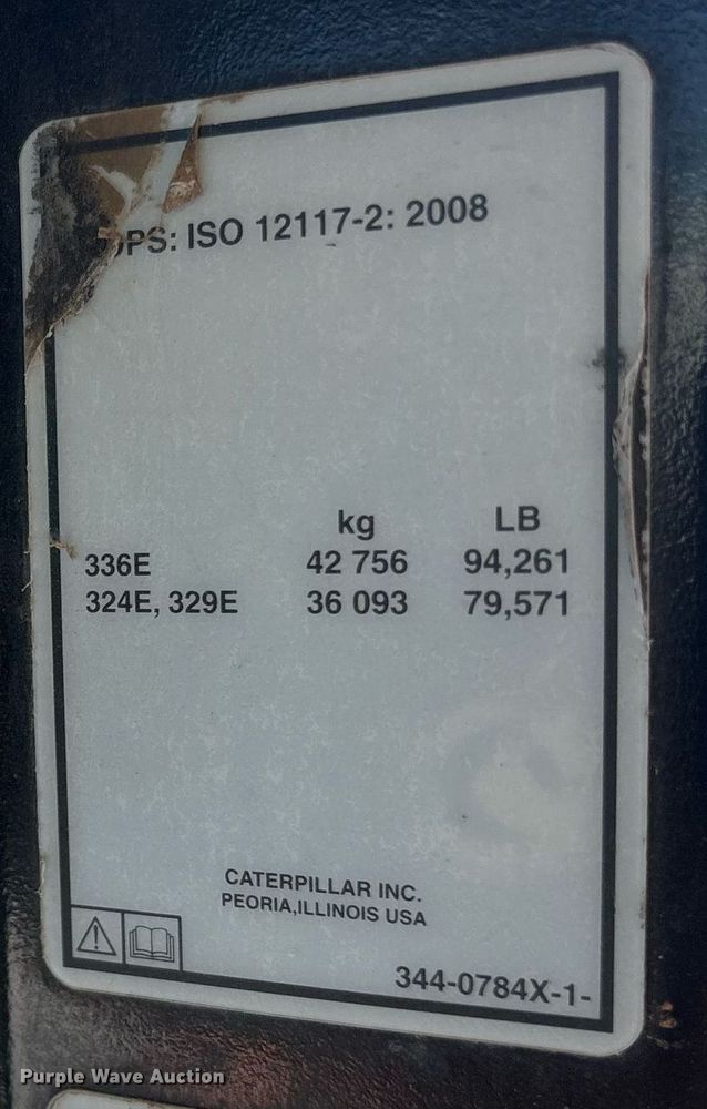 image for item DY0791 2013 Caterpillar 336ELH excavator