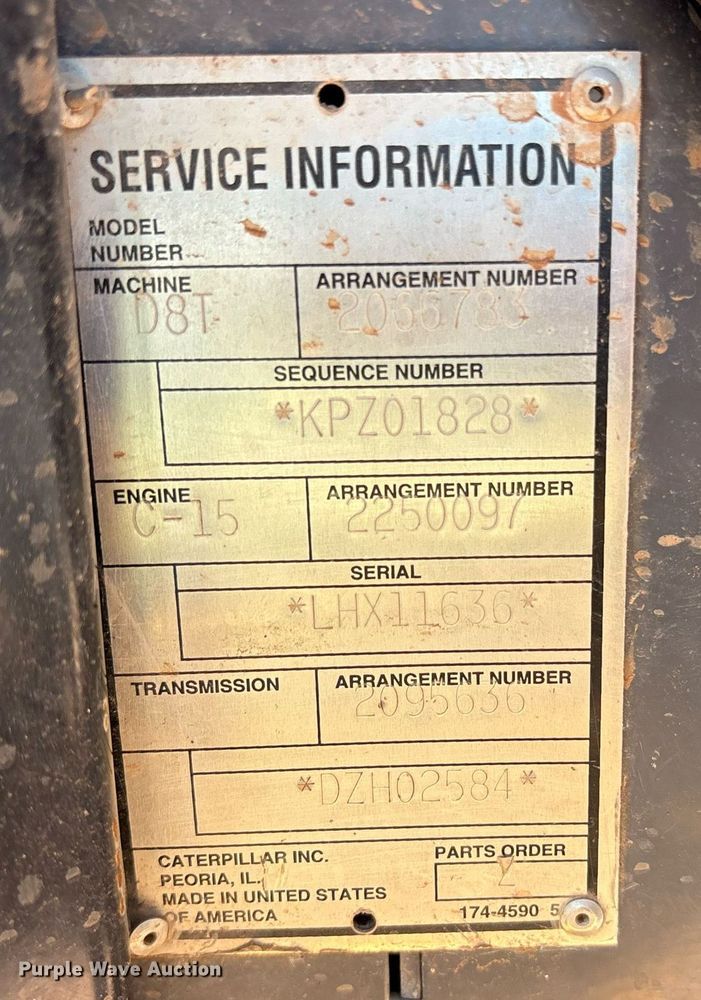 image for item DY0793 2007 Caterpillar D8T dozer
