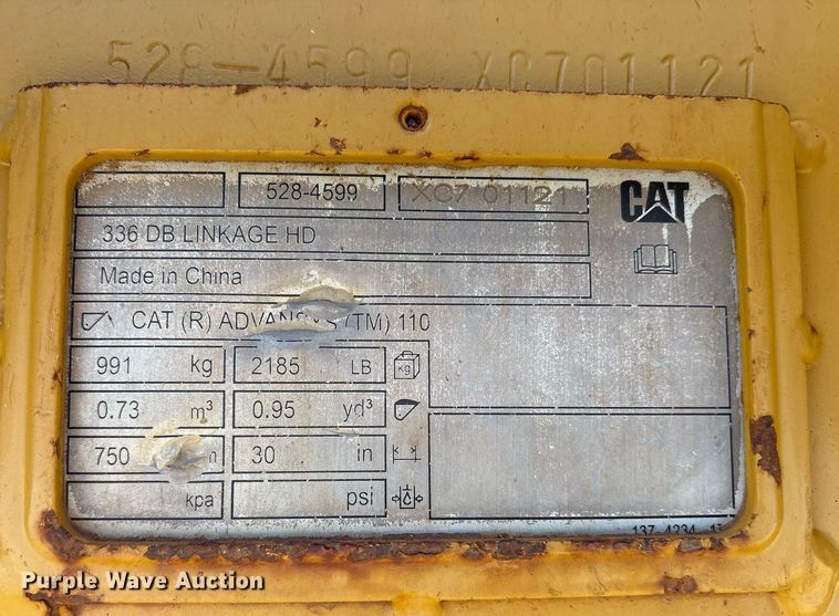 image for item DY0798 Caterpillar 336 DB Linkage HD excavator bucket