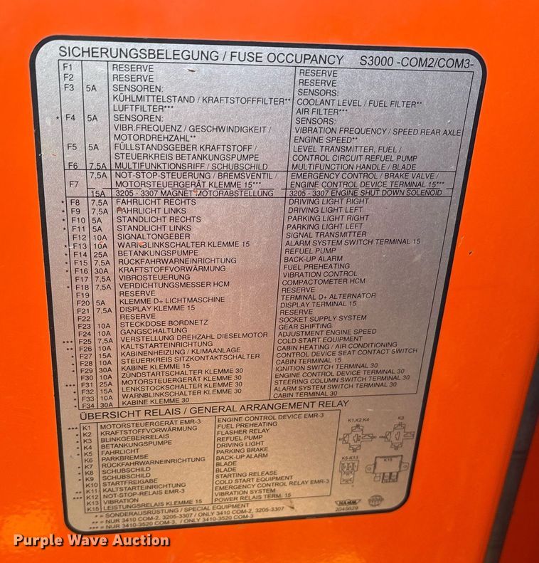 image for item DY0874 2012 Hamm 3410P single drum vibratory roller